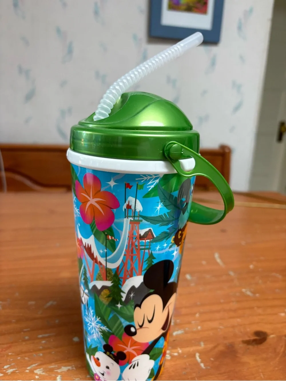Disney Blue & Green Kids Tumbler with Straw and Handle